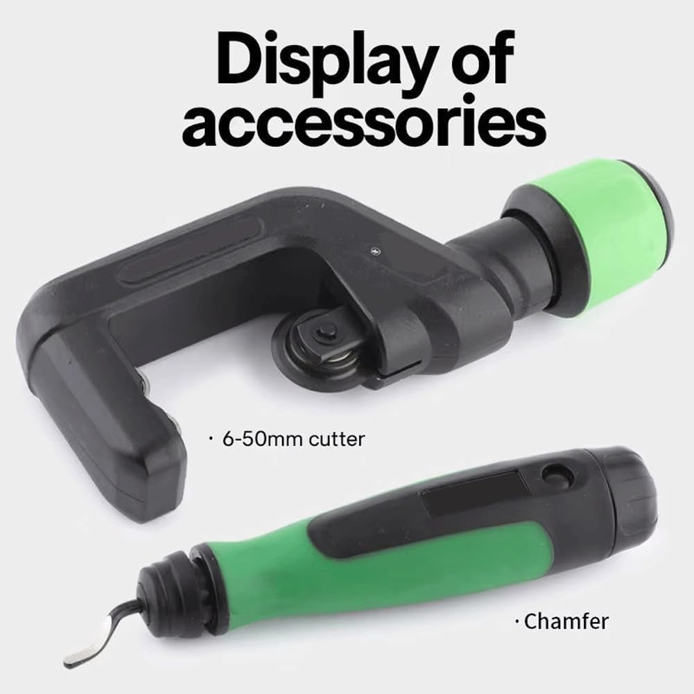 Kit expansor de tuberí hidrá con cortatubos y 7 cabezales de prensado para tuberí de cobre de 3/8 a 1-1/8 pulgadas.