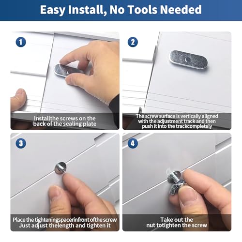 Image of Portable Air Conditioner Sliding Door Vent Kit - Adjustable Length up to 90 Inches, Universal Balcony Seal Plate Set for 5.1 inch & 5.9 inch Diameter AC Exhaust Hose