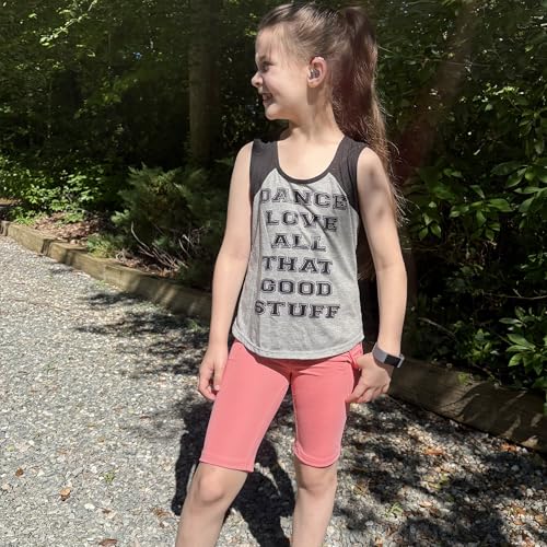 BIG ELEPHANT 4 Packs Girls' Athletic Bike Shorts, Dance Yoga Running Soccer Kids Compression Shorts with Pockets3