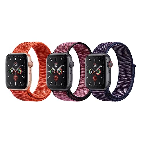 MARGOUN Nylon Sport Band for Apple Watch 49mm 45mm 44mm 42mm, Soft Replacement Strap for iWatch Series 8/ultra/7/6/ SE/ 5/4/3/2/1 (3 pack 12)