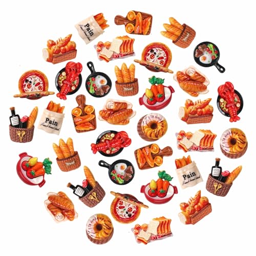 36-Piece Cute Resin Fridge Magnets Set - Colorful Kitchen Refrigerator
