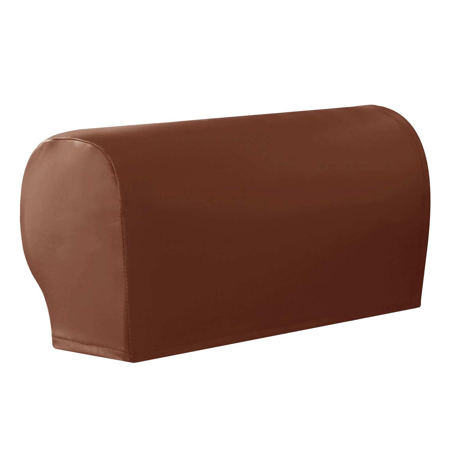 XMNTG Set of 2 Stretch Armrest Covers PU Leather Arm Covers Waterproof Anti-Slip Furniture Protector Armrest Covers for Sofa Chairs Recliner Sofa Couch (Orange)