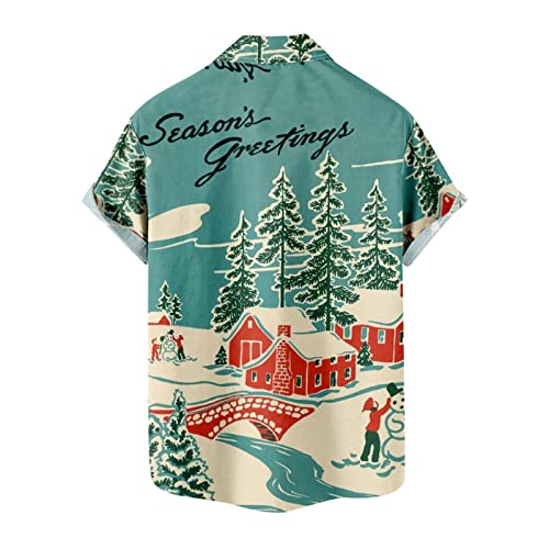 Camisetas masculinas engraçadas de Natal tamanho grande – Camiseta de manga curta com estampa de Nat