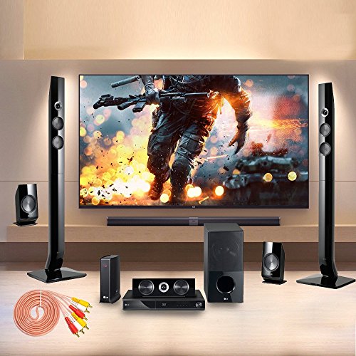 Image of MX RCA Cable 2RCA Male to 2RCA Stereo Audio Cable Gold Plated Adapter Dual Shielded for Home Theater Amplifier Hi-Fi System Car Sound Speaker PARENT (3 rca male to 3 rca male, 5 METER)