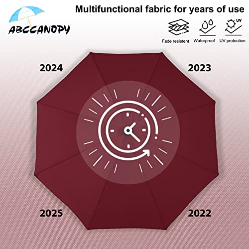 Image of ABCCANOPY 7.5FT Patio Umbrella Outdoor 6 RibsTable Umbrella(Burgundy)