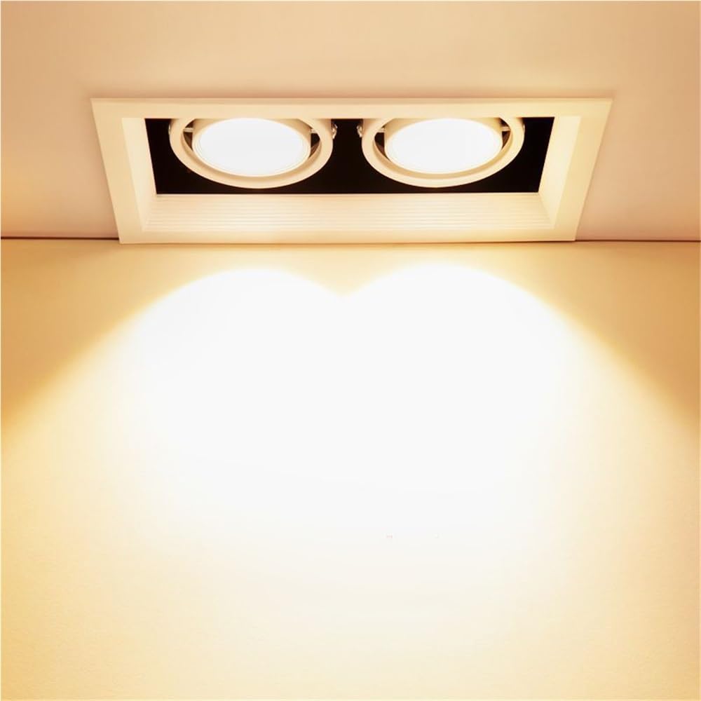 fengyan Casa Bombillas Luz De Techo LED Luz Giratoria LED LED Empotrable Downlight Square 7W 12W Cabeza Individual/Doble 220V 230V for Iluminación Interior Familiar Lámpara