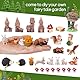 42 Stück Modellbau Bäume Miniatur Fee Garten Zubehör Miniatur Deko Tiere Figuren Waldtiere Figuren h0 Bäume mit Tierfiguren Kunststoffbäume für Projekte für DIY Miniaturlandschaften Sandtisch