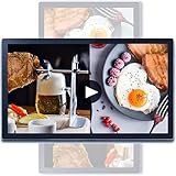 Nuxyyds Digitaler Werbebildschirm für Menü-/Werbeanzeigen, LED-Wandtafel zur Wiedergabe von Videos/Bildern, horizontale und vertikale Platzierung, einfach einzurichten 21.5"