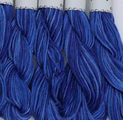 Image of KCS Big skeins of 25 Meters Size 25 Color Variegated Cross Stitch Stranded Threads,6 skeins,121