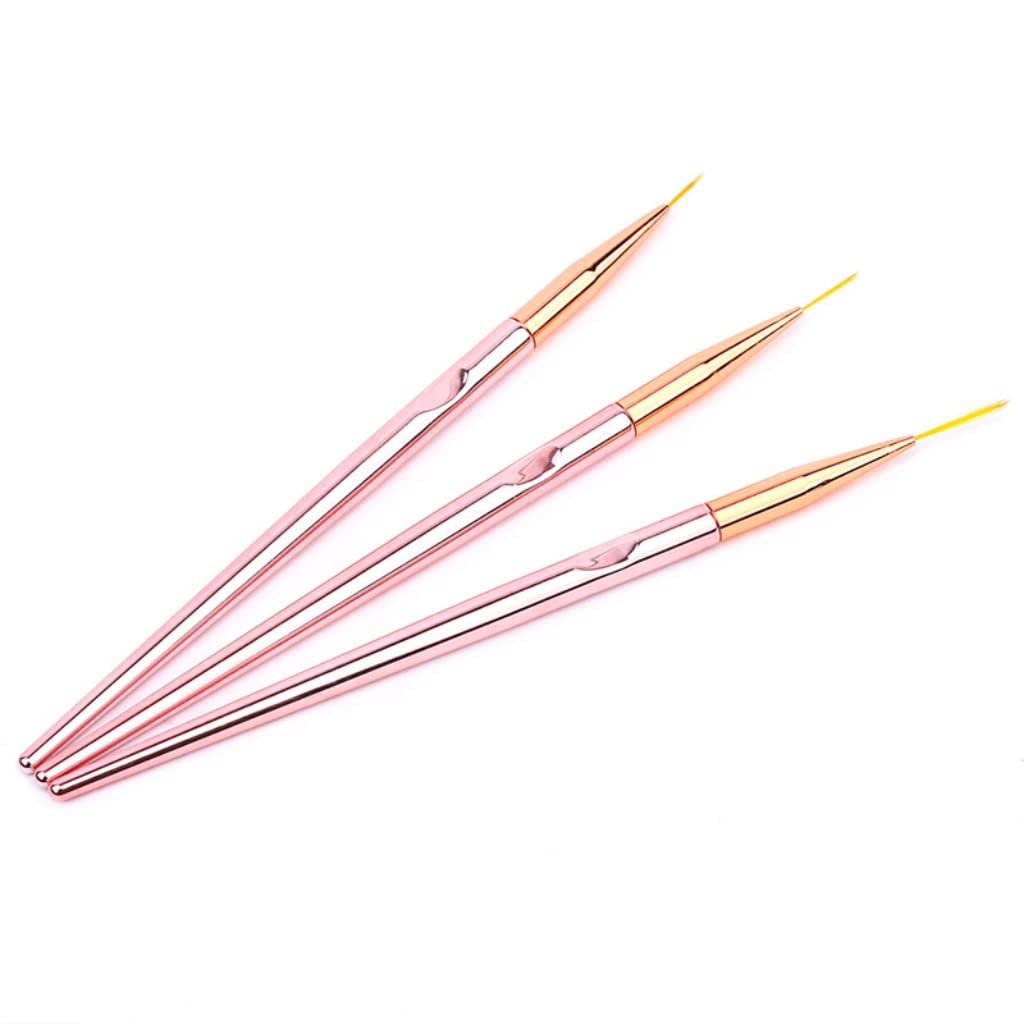 Nail Art Stripe Gel Brush Rose Gold Metal Line Thin Nail Brush 7/9/11mm Size Pen Tool