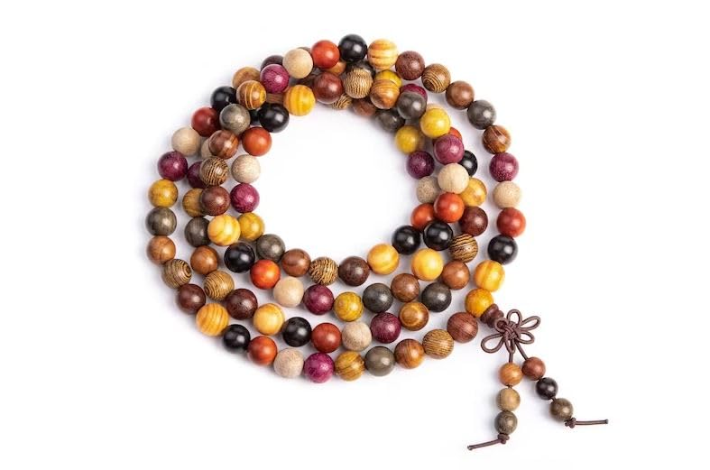Perles spirituelles en bois naturel de 8 mm pour apaiser l'esprit