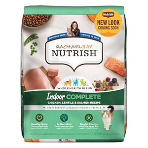 Rachael Ray Nutrish Indoor Complete Premium Natural Dry Cat Food, Chicken with Lentils & Salmon Recipe, 14 Pounds (Packaging May Vary) (1826690300)