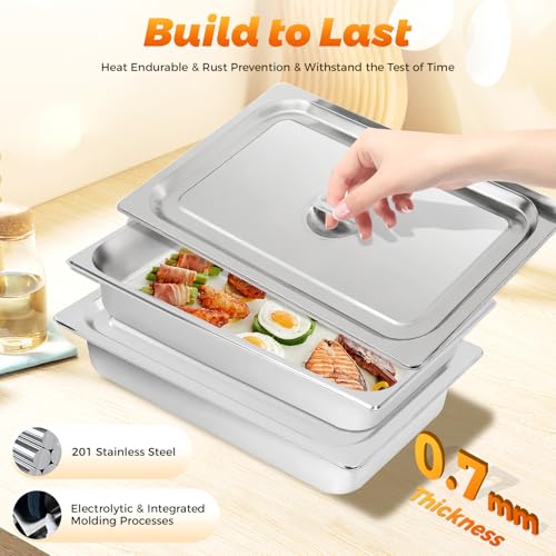Bac gastronorme GN 1/1 en inox avec couvercle 53.5x32.5cm