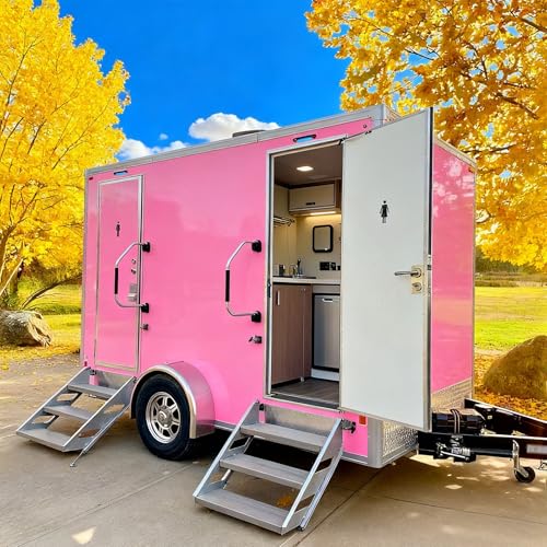 Luxury 2-Stall Mobile Restroom Trailer with Lighting, A/C and Sink