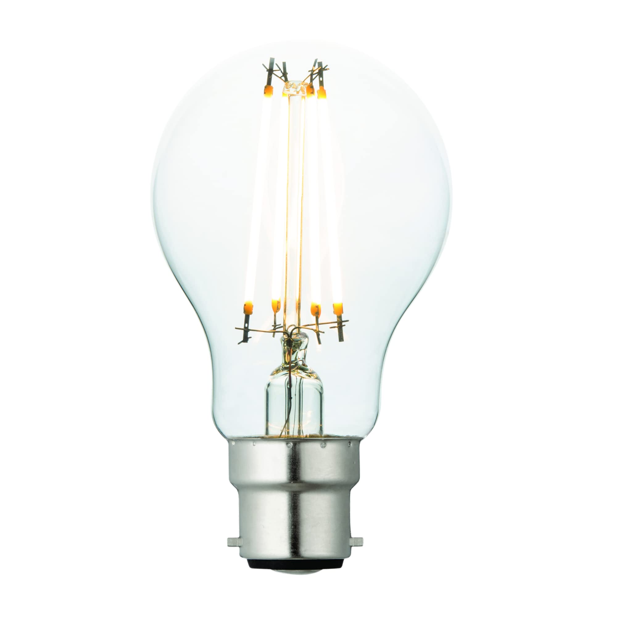 Saxby Lighting Clear Saxby 94345 B22 7W Filament Led Light Bulb Glass Gls Warm White Dimmable 2700K 806Lm