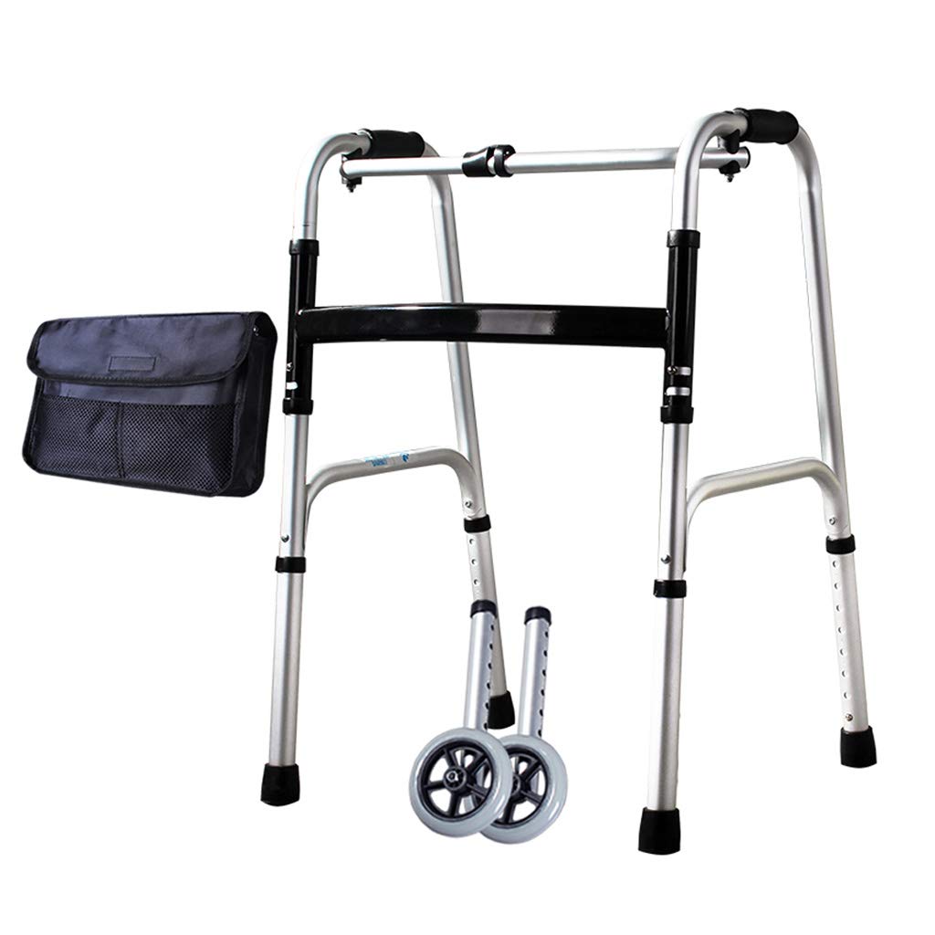Estándares y Ligeros Caminante para Mayores con 2 Ruedas. Caminador Plegable | Altura Regulable | Aluminio Ligero