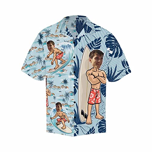 Custom Hawaiian Shirt with Dog Face Photos Picture Personalized Men's Hawaii T Shirts Gifts for Men Women Design Your own3