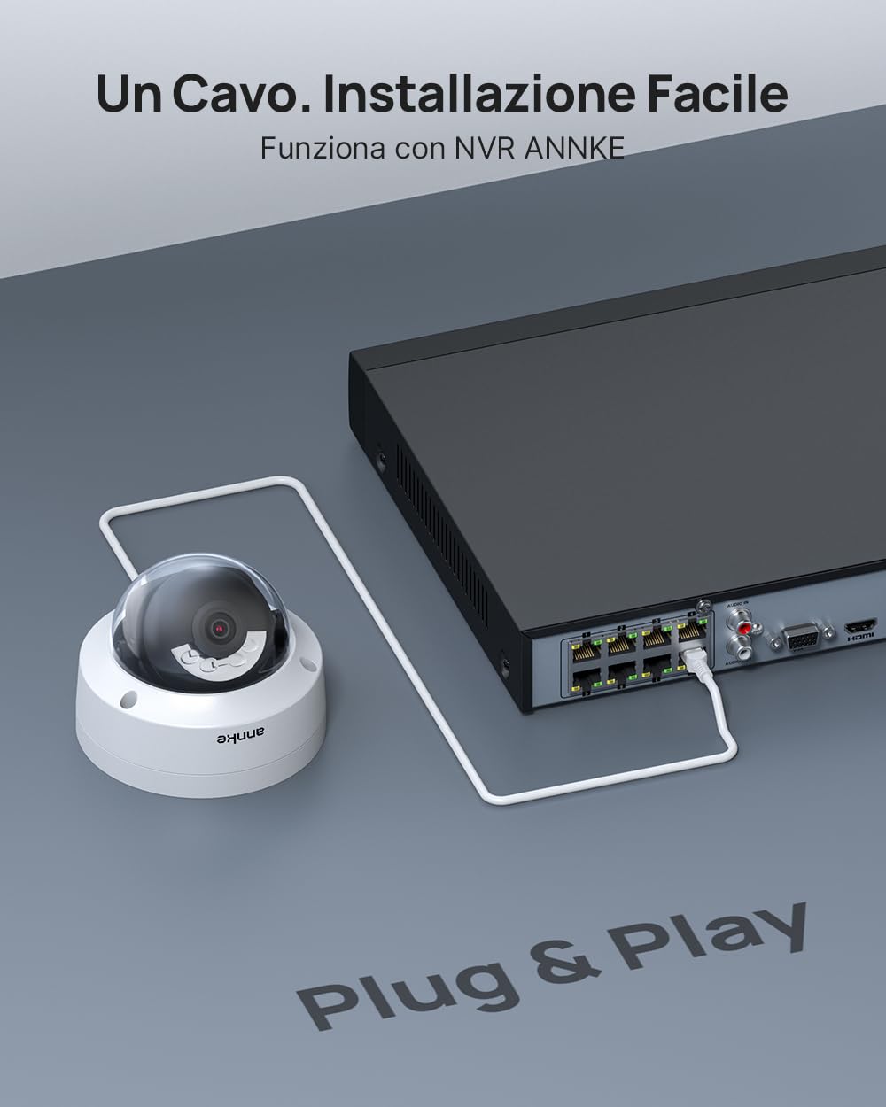 ANNKE Kit di Videosorveglianza PoE 8CH con HDD da 2TB, NVR 12MP | 4 Telecamere IP 8MP UHD, Rilevamento Umano e Veicoli, Audio Integrato, H.265+, IK10 Antivandalo, IP67 Impermeabile