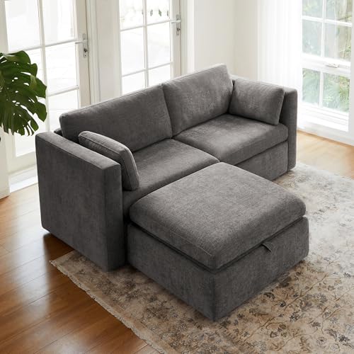 Image of CHITA 78 inch Modular Sectional Sofa, 3 Seat Modular Couch, Grey
