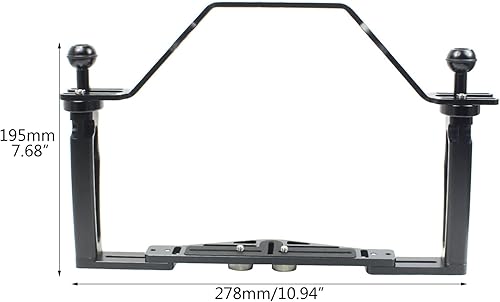 Miniatura 4 de Soporte estabilizador de video subacuático Soporte de bandeja de cámara de aleación de aluminio Brazo de montaje de brazo de doble bola para buceo