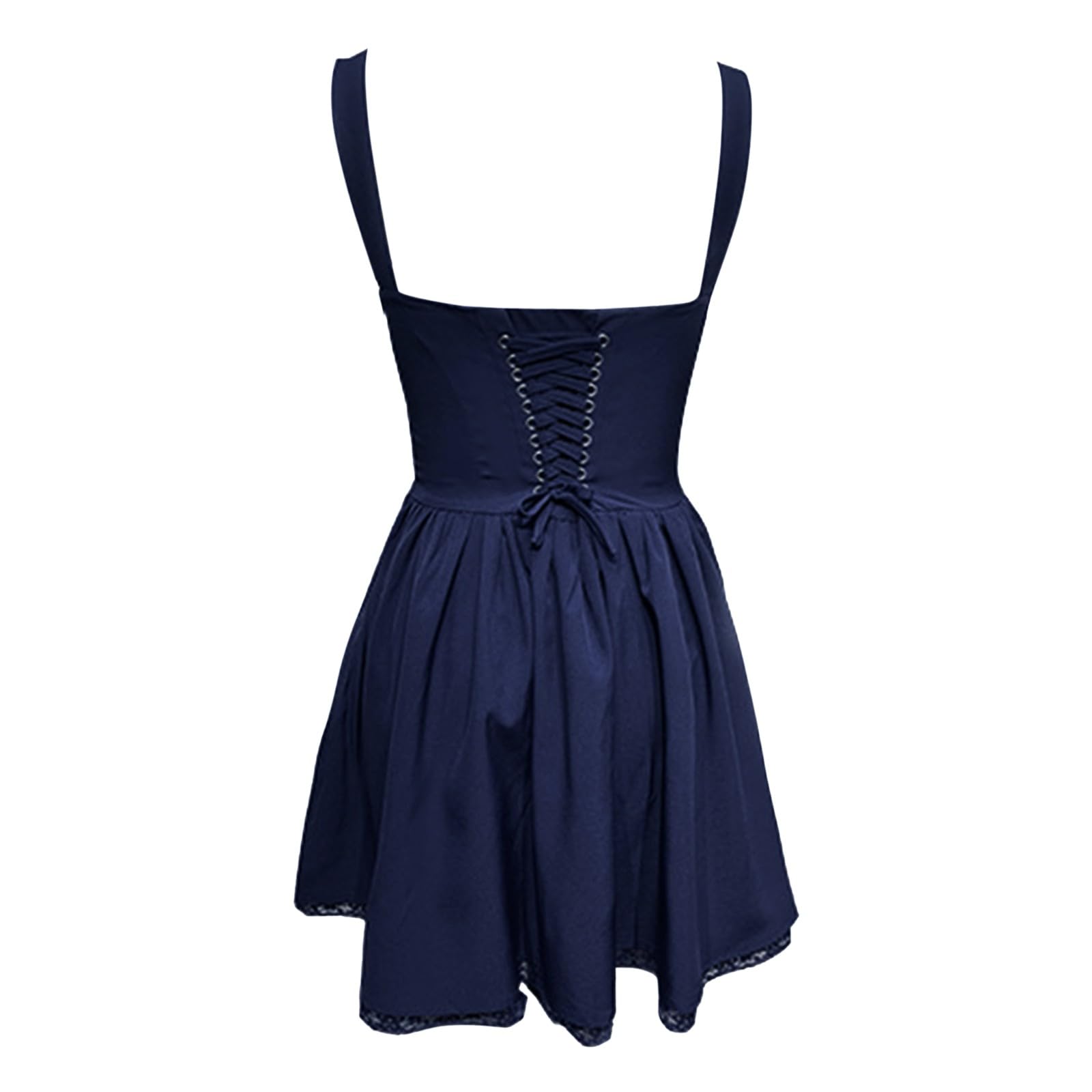 Abiti Estivi da Donna 2026 alla Moda Casual Miniabito Uncinetto Elastico Schiena Senza Maniche con Bretelle Abito in Pizzo Floreale Corsetto Interno e Canotta Integrata per Un Sensuale Elegante