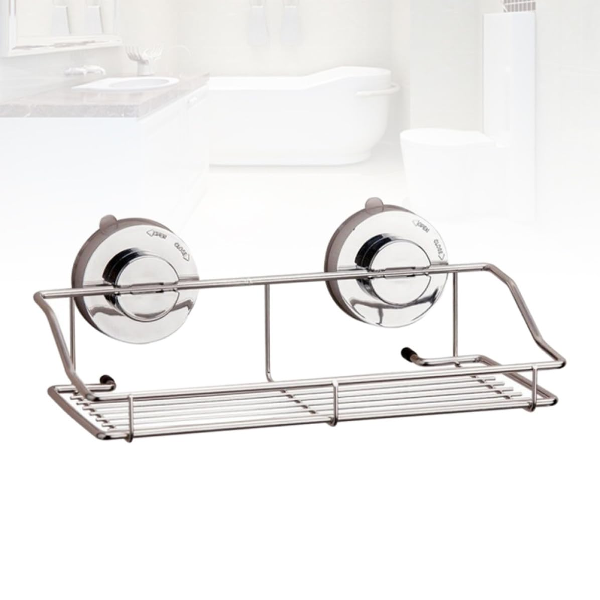 VALICLUD Estante de Baño Súper Succión y Diseño Moderno Organizador de Baño de Metal sin Taladro Cesta de Ducha Resistente y Habitación