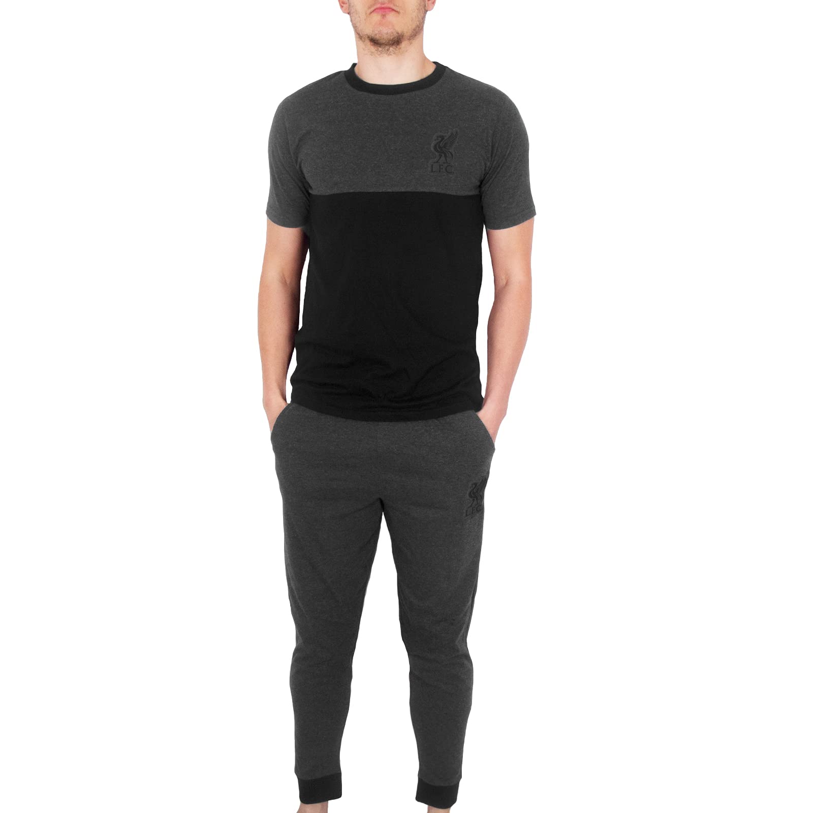 Liverpool Fc Official Football Gift Mens Premium Long Pyjamas Xxl Grey