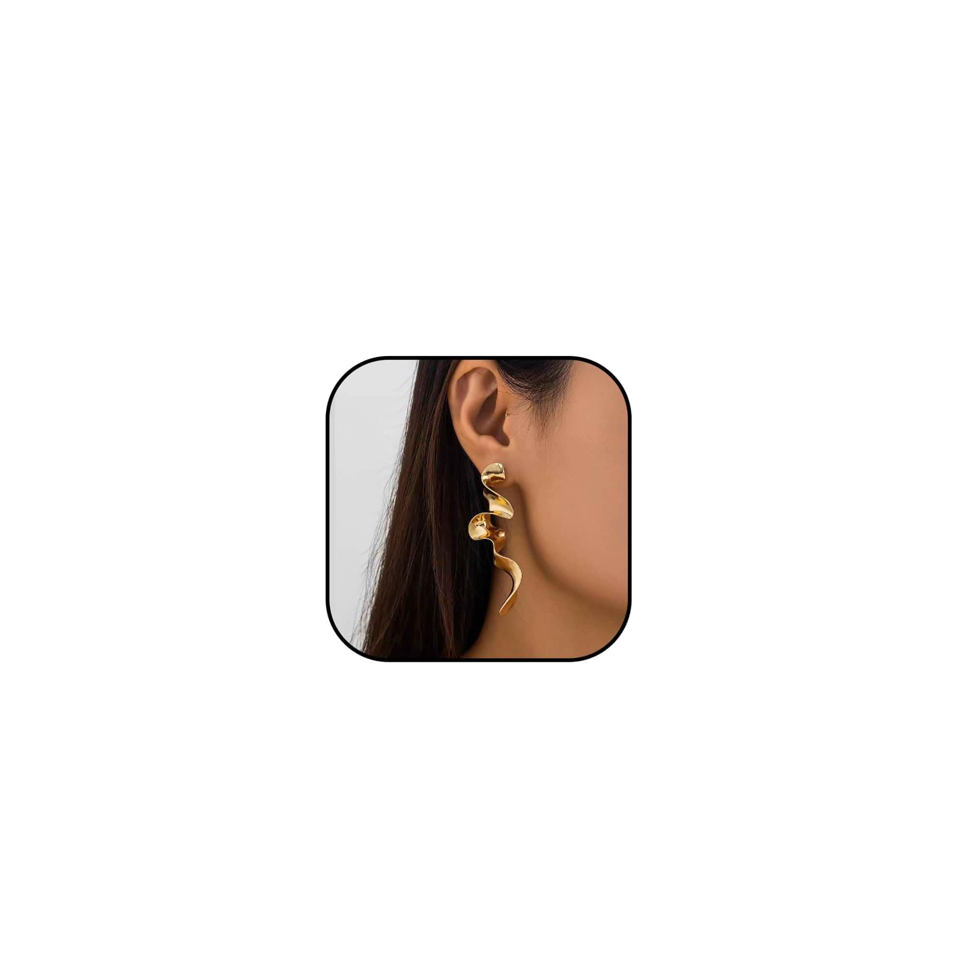 Gold Irregular Geometric Drop Earrings, Boho Long Statement Earrings for Women, Hypoallergenic Dangle Earrings, Fashion Abstract Jewelry Gift for Holiday/Party/Daily