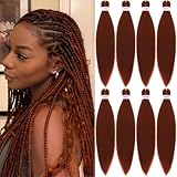 350 Braiding Hair Cooper Red Pre Stretched Braiding Hair Professional Synthetic Hair For Braiding Hot Water Setting Yaki Texture Soft Hair Exetnsion
