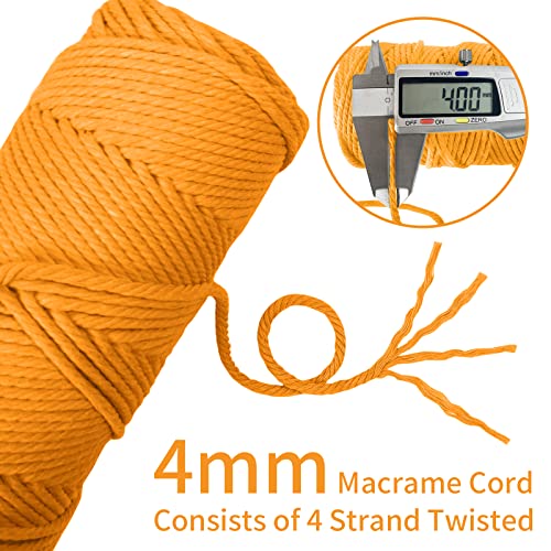 LEREATI Macrame Cord 4mm x 100m, Thick Macrame Rope Natural Cotton Rope Craft String - Image 3