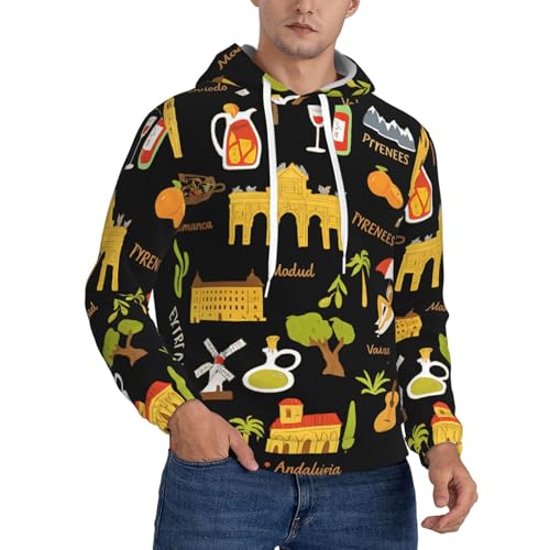 Sweat à capuche Espagne pour homme avec cordon de serrage réglable