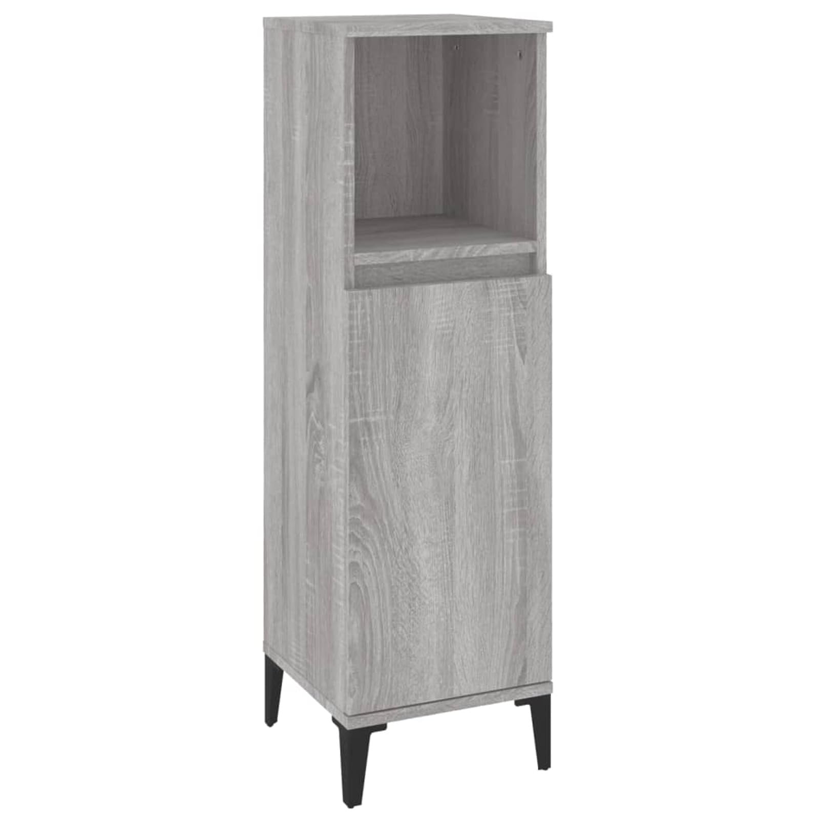 Gecheer Set Mobili da Bagno 3 pz, Set Mobile Bagno, Set da Bagno completo, Armadietto da Bagno, Armadietto Autoportante, Mobile da Bagno Salvaspazio Grigio Sonoma in Legno Multistrato