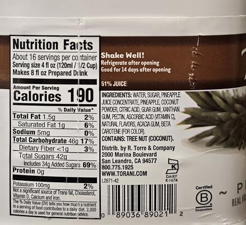 Torani Real Fruit Piña Colada Smoothie Mix, 64 fl oz - image 6