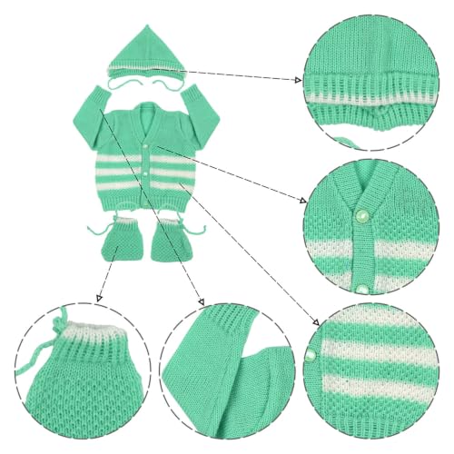 Image of Baby Winter Sweater | Wool Knit Full Sleeve Cardigan for Babies | Soft Warm Winter Clothing for Newborn Boys Girls & Toddlers Combo Pink & Green (3 to 6 Months) Pack of 2