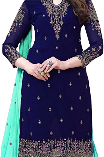 Image of SHAFNUFAB Women Semi Stitched suit for women with dupatta Ladies use for women For Emboirdery palazzo suit for And dress for wedding