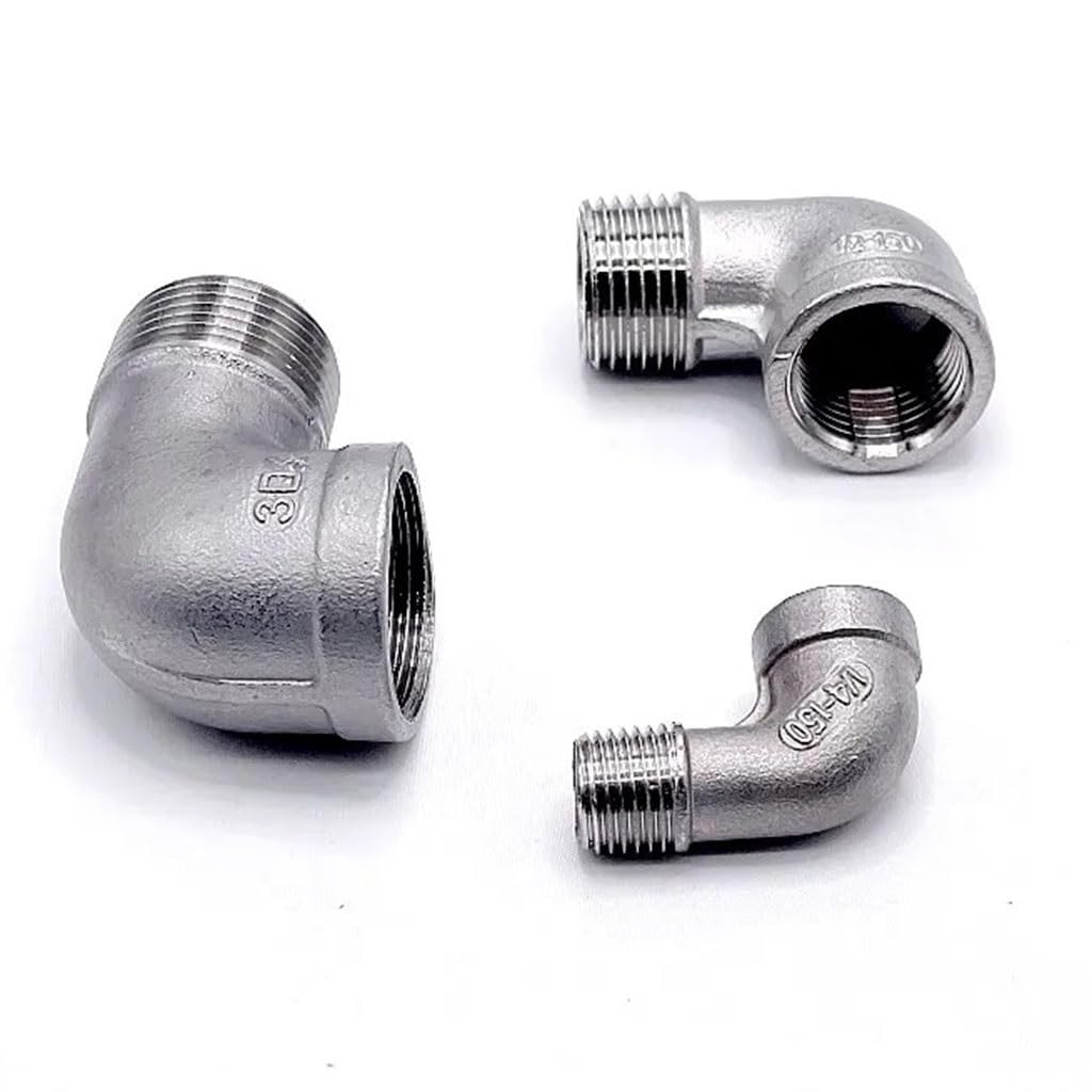 Złączki rurowe ze stali nierdzewnej, 2 szt. 1/8" 1/4" 3/8" 1/2" 3/4" 1" gwint żeński x męski kolano uliczne 90 stopni kątowe złącza rurowe ze stali nierdzewnej SS 304(1 Inch)