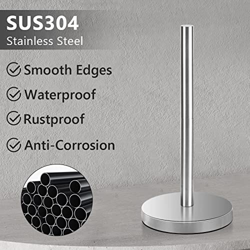 Toilet Paper Holder - Free Standing Toilet Paper Storage, Sus304 Stainless Steel Spare Toilet Paper Roll Holder Storage Stand, Holds 3 Rolls Toilet Tissue, Brushed Nickel #TOP3