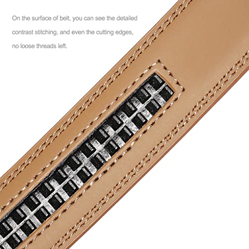 SUDNJIALQ Cinto de Couro Masculino Formal Casual Catraca Acessório de Moda Metal Automático Fivela D