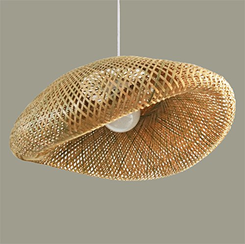 Luminária de Teto Lustre Pendente Bambu Honolulu Rústico 60cm Vime Rattan Trançado Fee Utilidades
