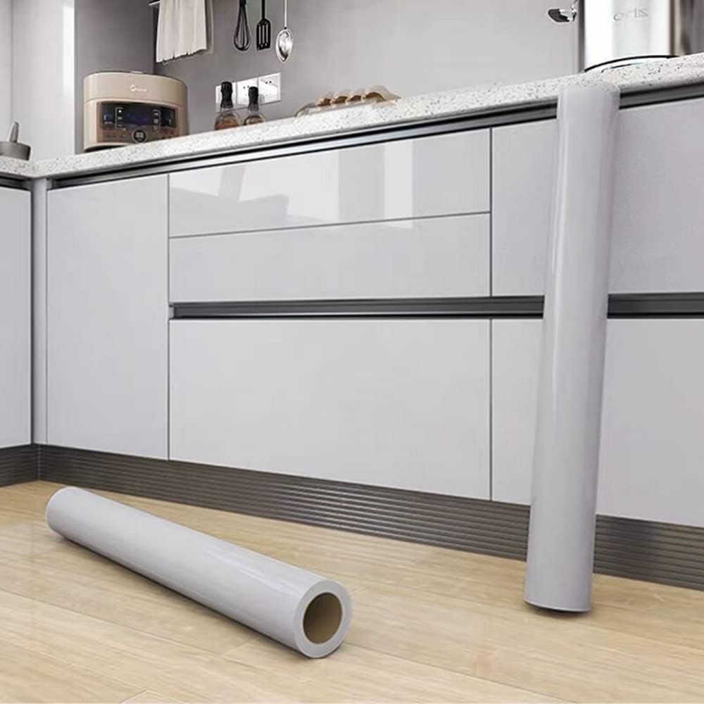 Papel tapiz autoadhesivo gris purpurina de 45x300 cm para renovar muebles del hogar