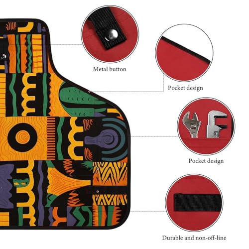 Delantal de trabajo africano con 8 bolsillos ajustable miniatura 3