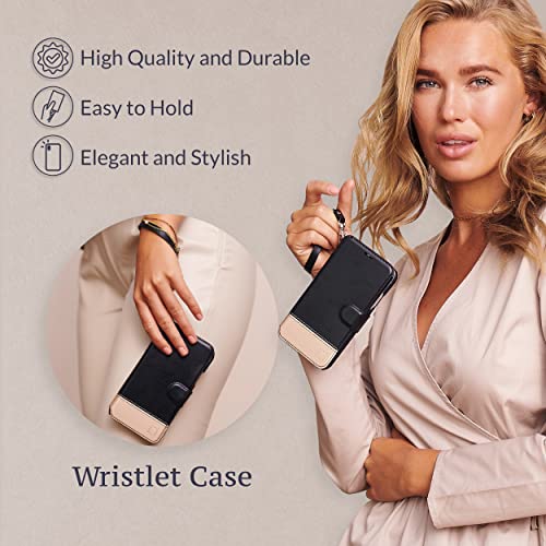 Image of LUPA Legacy Compatible with iPhone 12 Pro Max Case Wallet, Case with Card Holder for Men & Women, Faux Leather Flip Case, Luxury Cover, Golden Dusk [Includes Wristlet]
