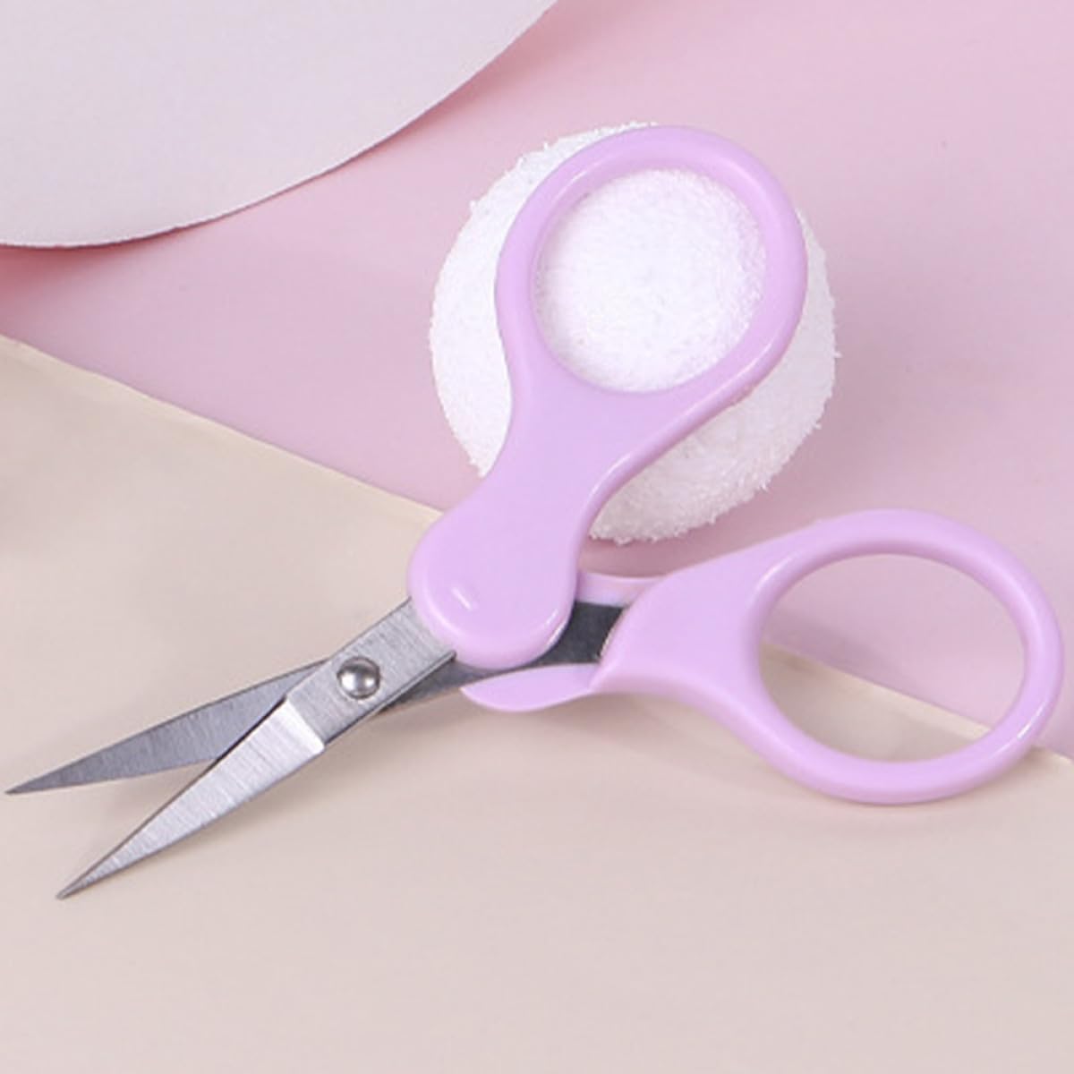 Stainless Steel Small Eyebrow Scissors Curved Trimming Tool for Eyelash Extensions Nose Hair and Facial Hair Grooming Lightweight Beauty Scissor for Women