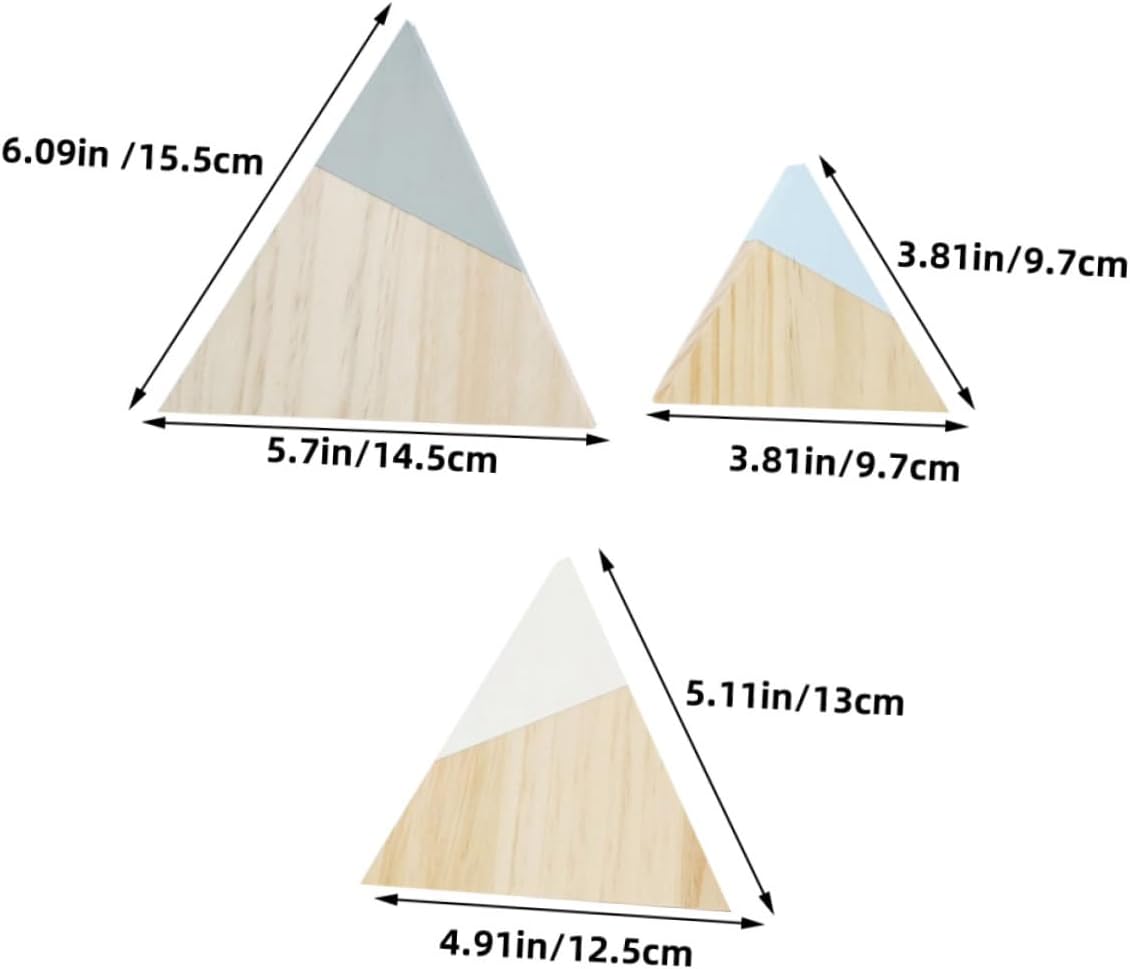 4sets Wooden Mountain Shelf Decor Farmhouse Style Table Centerpiece Natural Table Decorations 3pcs*4