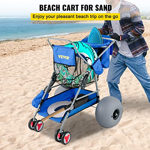 Beach Wonder Wheeler, 350 lbs Beach Cart for Sand, Blue - Thumbnail 2