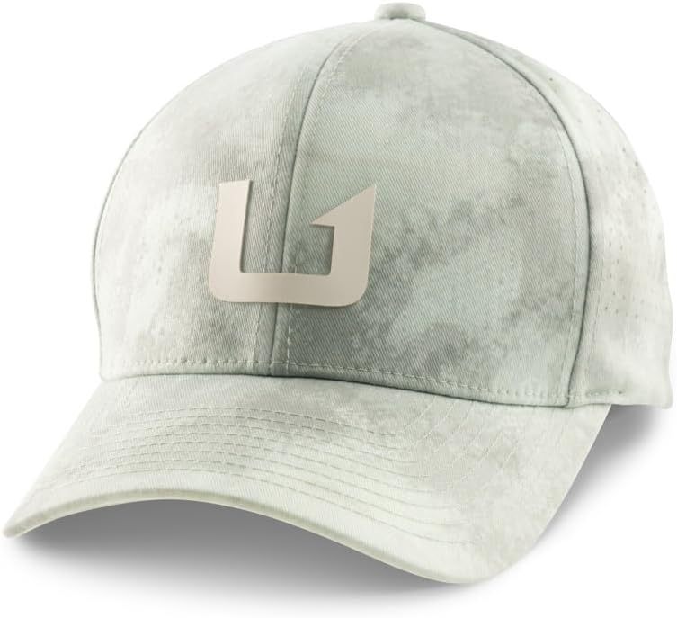 HUK Men's Barb U 110 Performance Hat, Fishing Golf Running Cap, Stretch Fit, 6 Panel Snapback, Sweatband, Recycled Brim