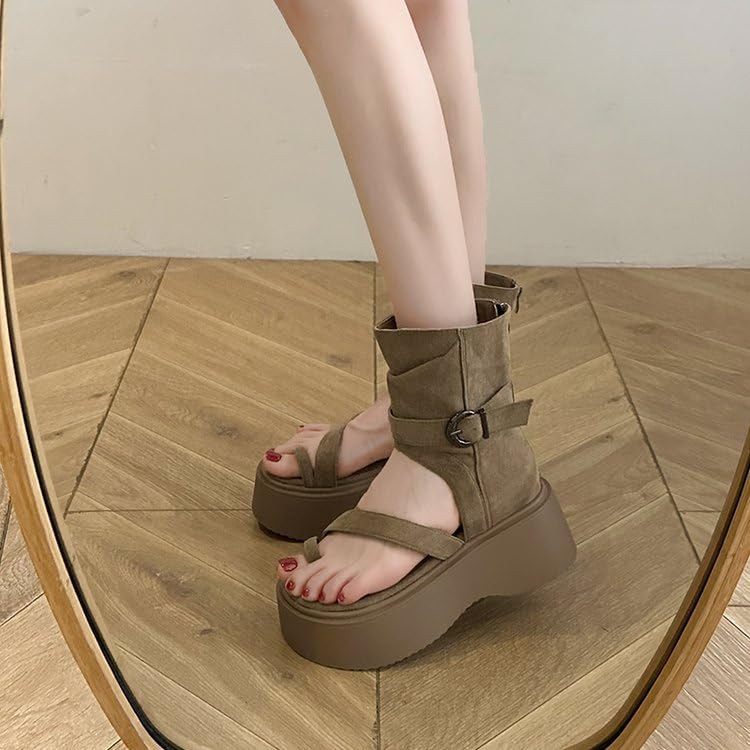 Corporate Goth Shoes Toe Ring Platform Clean Goth Office Business Casual Women Cute Kawaii Y2K Fashion Grunge Alternative Sandals Boots Rave Wedding Festival Birthday Gifts for Girls Summer Beach3