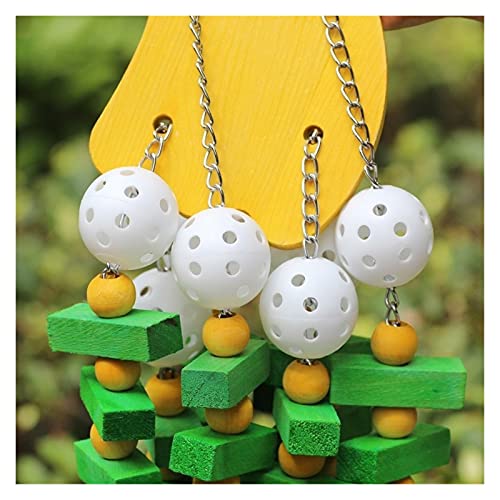 Vogelspeelgoed Vogel speelgoed kauwen spelen speelgoed grote medium pet papegaai cockatiel parkiet kleurrijke houten… - Afbeelding 4