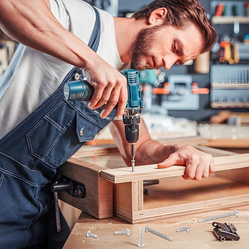 210pcs Selbstschneidende Schrauben, Edelstahl Blechschrauben Selbstschneidend Bohrschrauben Selbstbohrende Schrauben Set M4.2 * 50mm / 38mm / 30mm / 25mm / 19mm / 13mm