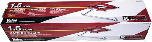 Miniatura 6 de K Tool International 63100 Gato de tijera automotriz de 1.5 toneladas para garajes, talleres de reparación y bricolaje, compacto, portátil, 3,000
